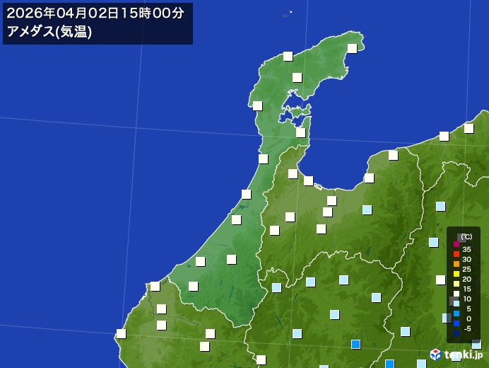 石川県の過去のアメダス実況(2026年04月02日)(気温) - 日本気象協会 tenki.jp
