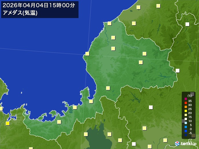 福井県の過去のアメダス実況(2026年04月04日)(気温) – 日本気象協会 tenki.jp 福井県の過去のアメダス実況(2026年04月04日)(気温) - 日本気象協会 tenki.jp