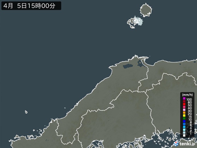 島根県の過去の雨雲レーダー(2026年04月05日) – 日本気象協会 tenki.jp 島根県の雨雲レーダー(2026年04月05日)