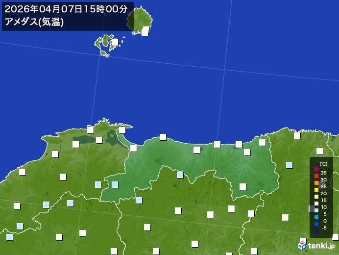 鳥取県の過去のアメダス実況(2026年04月07日)(気温) – 日本気象協会 tenki.jp 鳥取県の過去のアメダス実況(2026年04月07日)(気温) - 日本気象協会 tenki.jp