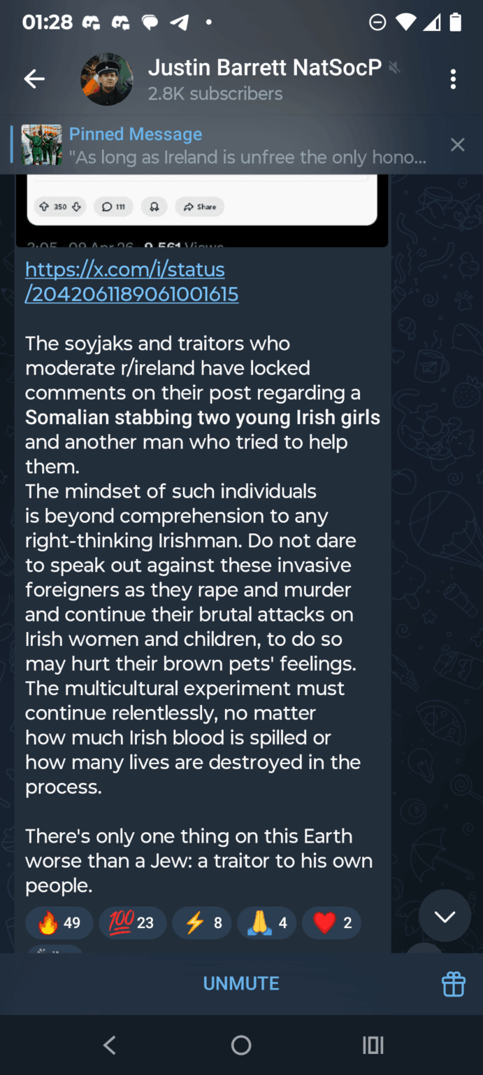 スレッドをロックしてサブチャンネルを制限する理由。画像内のTWヘイトスピーチ