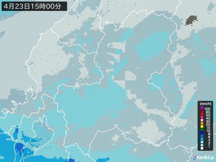 岐阜県の雨雲レーダー(2026年04月23日)
