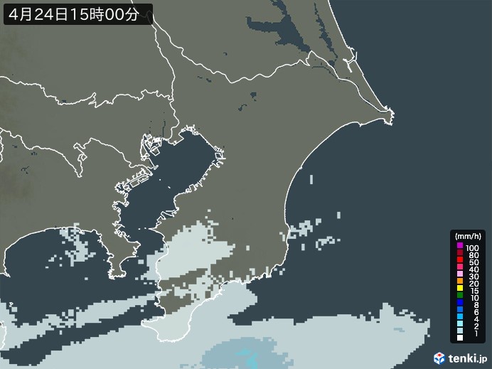 千葉県の雨雲レーダー(2026年04月24日)