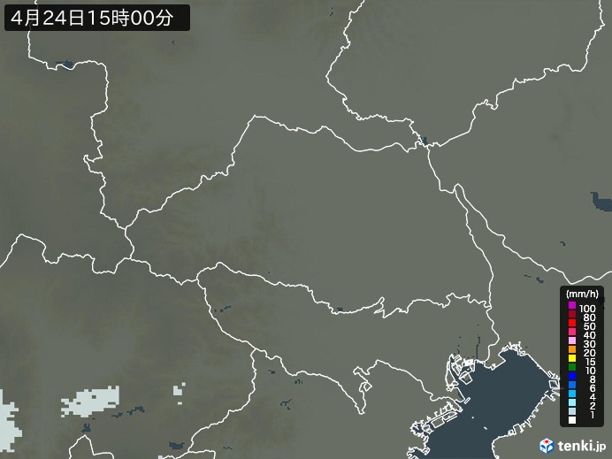 埼玉県の雨雲レーダー(2026年04月24日)