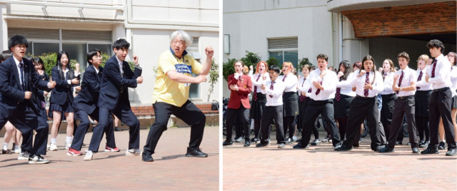 横浜氷取沢高 渾身の「ハカ」で歓迎 ニュージーランドの高校生と交流〈横浜市金沢区・横浜市磯子区〉