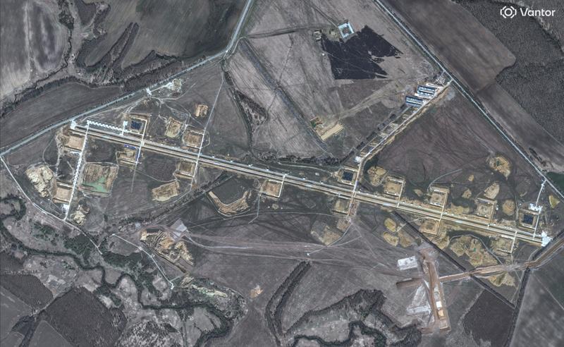 The Tsimbulova drone base in Russia's Oryol region in April 2026.