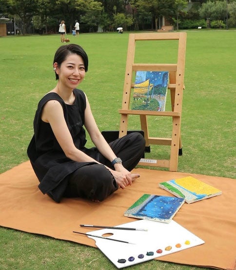 5/10 西宮市 映画『ゴッホ～最期の手紙～』制作画家 古賀陽子がALS（筋萎縮性側索硬化症）の男性のために描いた油絵を贈呈 - 尼崎経済新聞