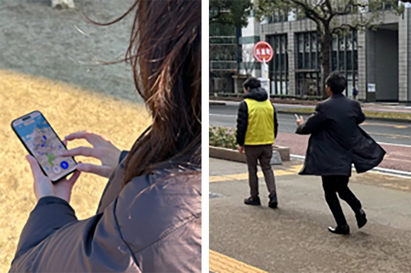 屋外での実証実験の様子