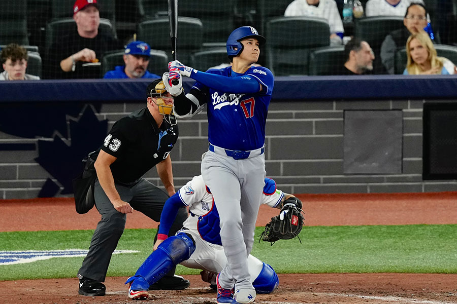 Bジェイズ戦で3号を放ったドジャース・大谷翔平【写真：黒澤崇】