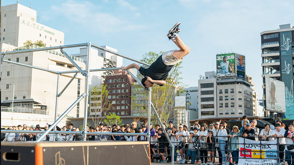 パルクール競技の様子