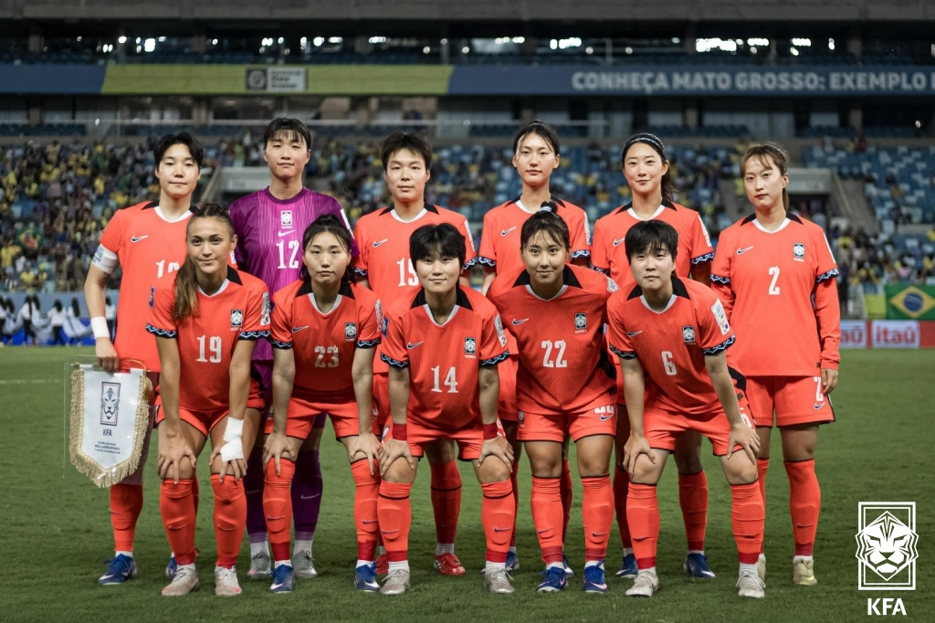 ブラジルとの親善試合に出場した韓国女子代表ベスト11/写真=大韓サッカー協会（KFA）提供