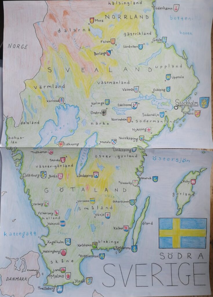 スウェーデンの地図 😍