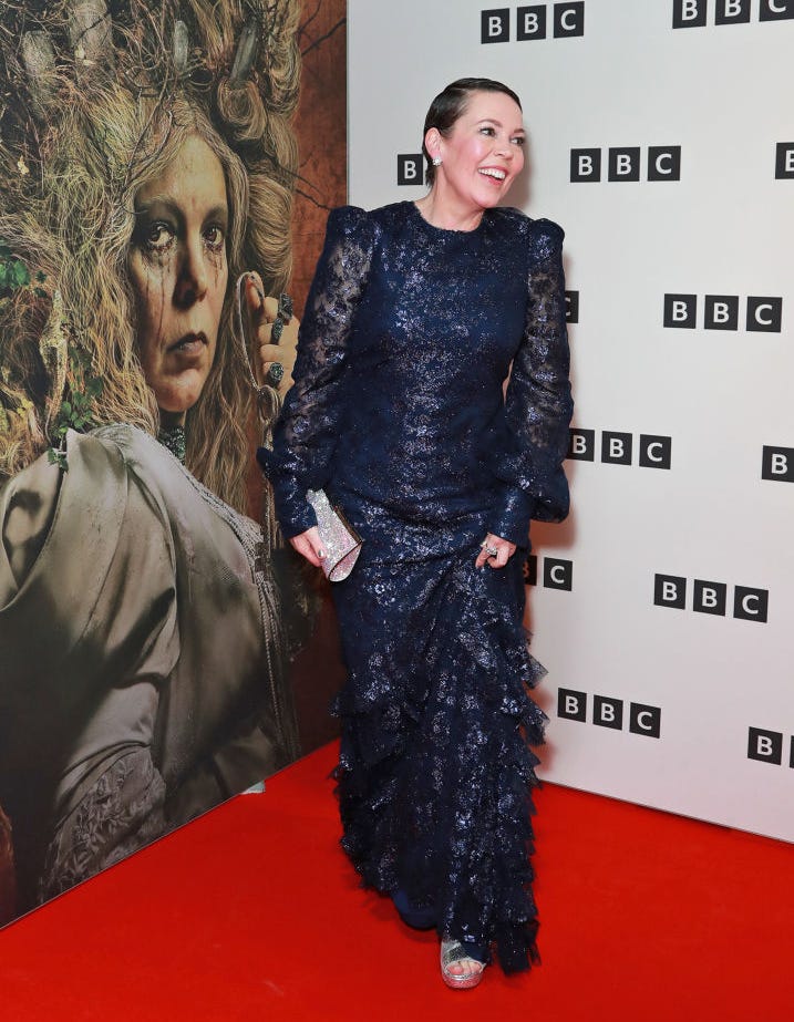 london, england march 14: olivia colman poses at a photocall for new bbc one drama great expectations at the bfi southbank on march 14, 2023 in london, england. (photo by dave benett/wireimage)