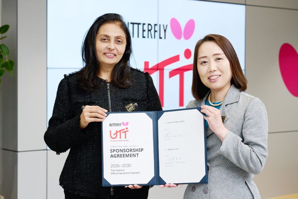 卓球のバタフライ　インド最高峰のプロ卓球リーグUltimate Table Tennisと5年間のタイトルスポンサー契約を締結 | 株式会社タマスのプレスリリース