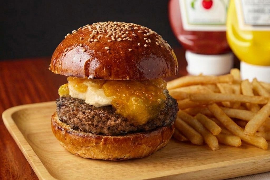 【京都】100%松阪牛×あんず!?『BURGER REVOLUTION KYOTO』が放つ、衝撃の“和牛×フルーツ”バーガーが5/1解禁。ハラール和牛も選べる、世界が注目する革新の一皿 - ラブすぽ