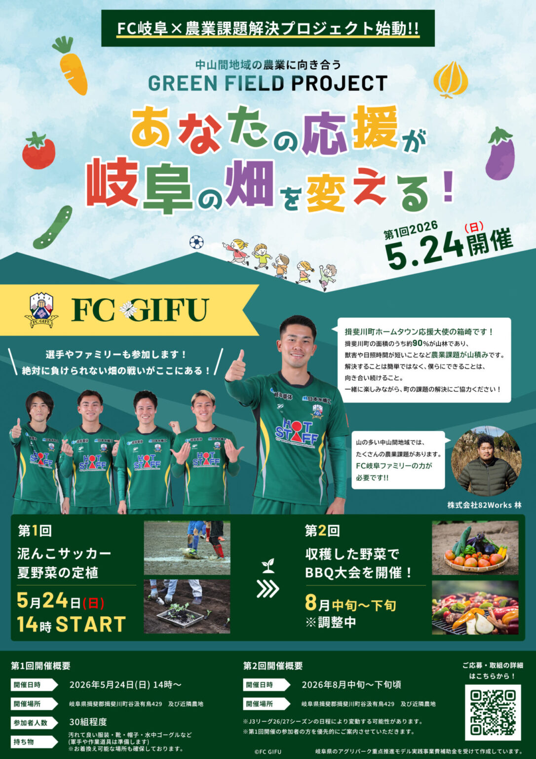FC岐阜×82Works 農業課題解決プロジェクト「GREEN FIELD PROJECT」開催のお知らせ – FC岐阜オフィシャルサイト