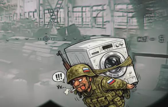 略奪者たちは盗んだ冷蔵庫を持たずに放置された。ウクライナの無人機が盗まれた家電が入ったロシアの隠し場所を破壊