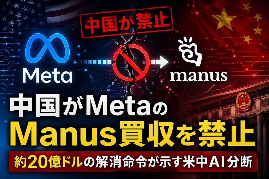 中国がMetaのManus買収を禁止——約20億ドルの解消命令が示す米中AI分断 | TECH NOISY