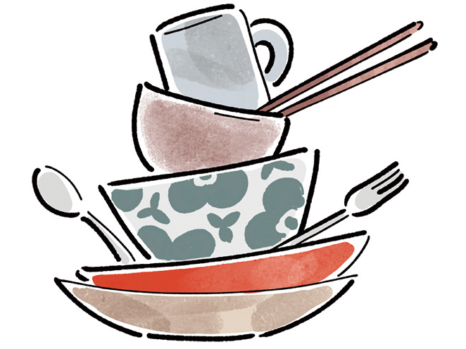 皿洗い　イラスト