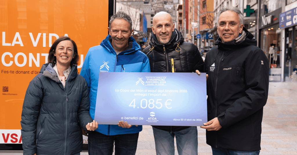 2026 年アルペンスキー ワールドカップ アンドラで 4,085 ユーロが ATIDA に寄付