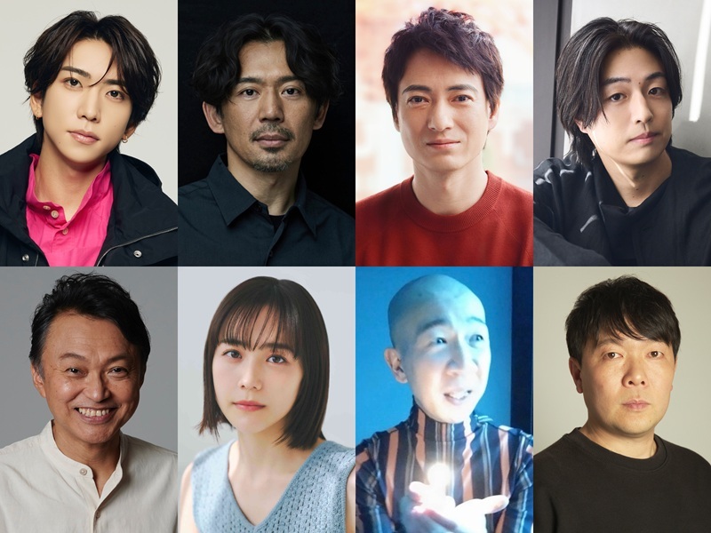 (上段左から) 鈴木大河、岡田義徳、忍成修吾、時任勇気 (下段左から)相島一之、松井愛莉、ひょうろく、オラキオ