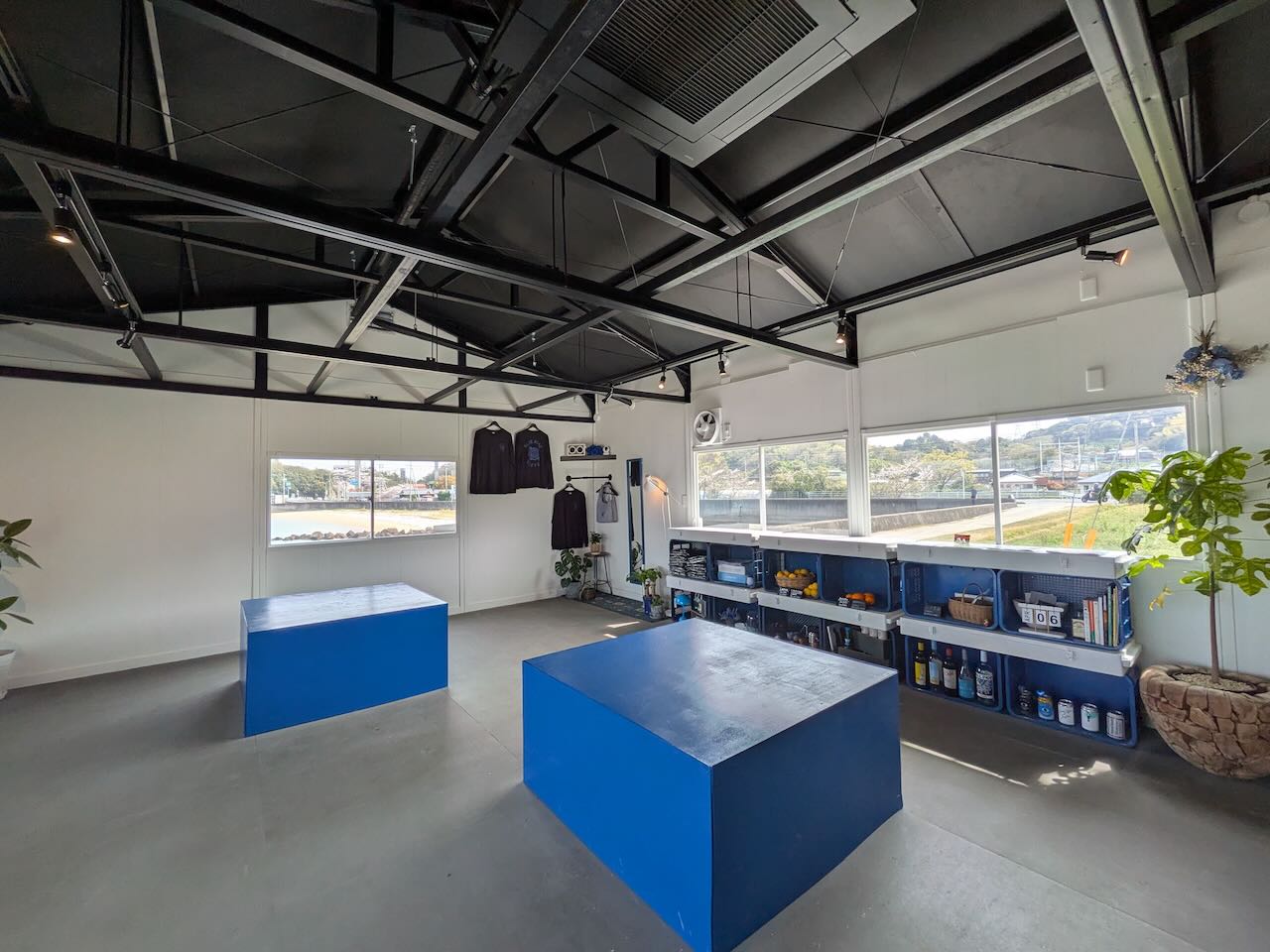 BLUE ROSE COFFEE　カフェ　しまなみ海道　ドーナツ　店内　広角