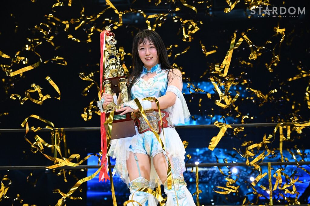 玖麗さやか 上谷沙弥を破りワールド王座初戴冠「私はやっぱりプロレスが、スターダムが大好きです!」/4・26横アリ速報 - wwr-stardom.com