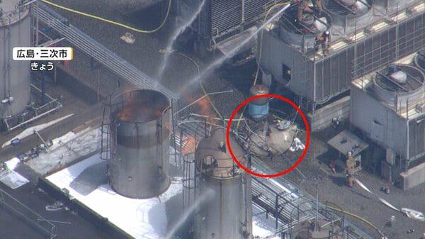 「タンク2個が爆発した」製薬工場で爆発事故 中にエタノール…有害物質流出なし 男性作業員5人重軽傷 広島・三次市