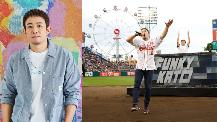 ファンキー加藤さんと2025年のミニライブの様子【写真：楽天野球団提供】