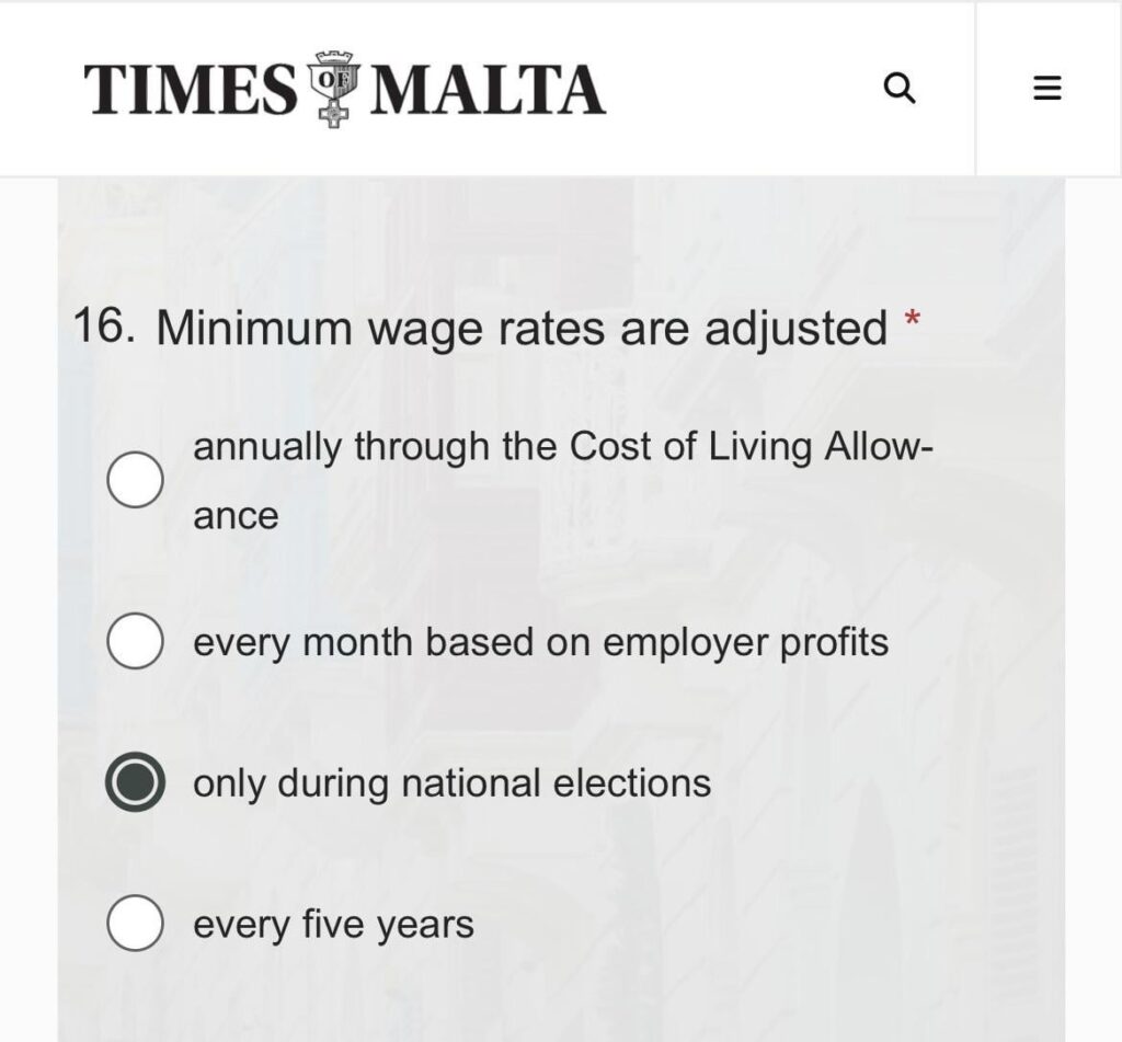 クイズ: 全員が TCN 統合テストに合格できましたか? (マルタ語を含む)