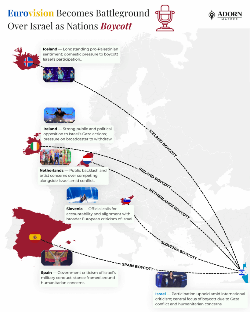 イスラエルのせいでユーロビジョン2026に参加しない国