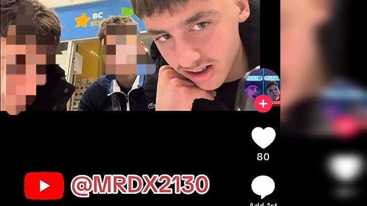 車に石を投げる子供たち（ザグレブ、サビツァ）