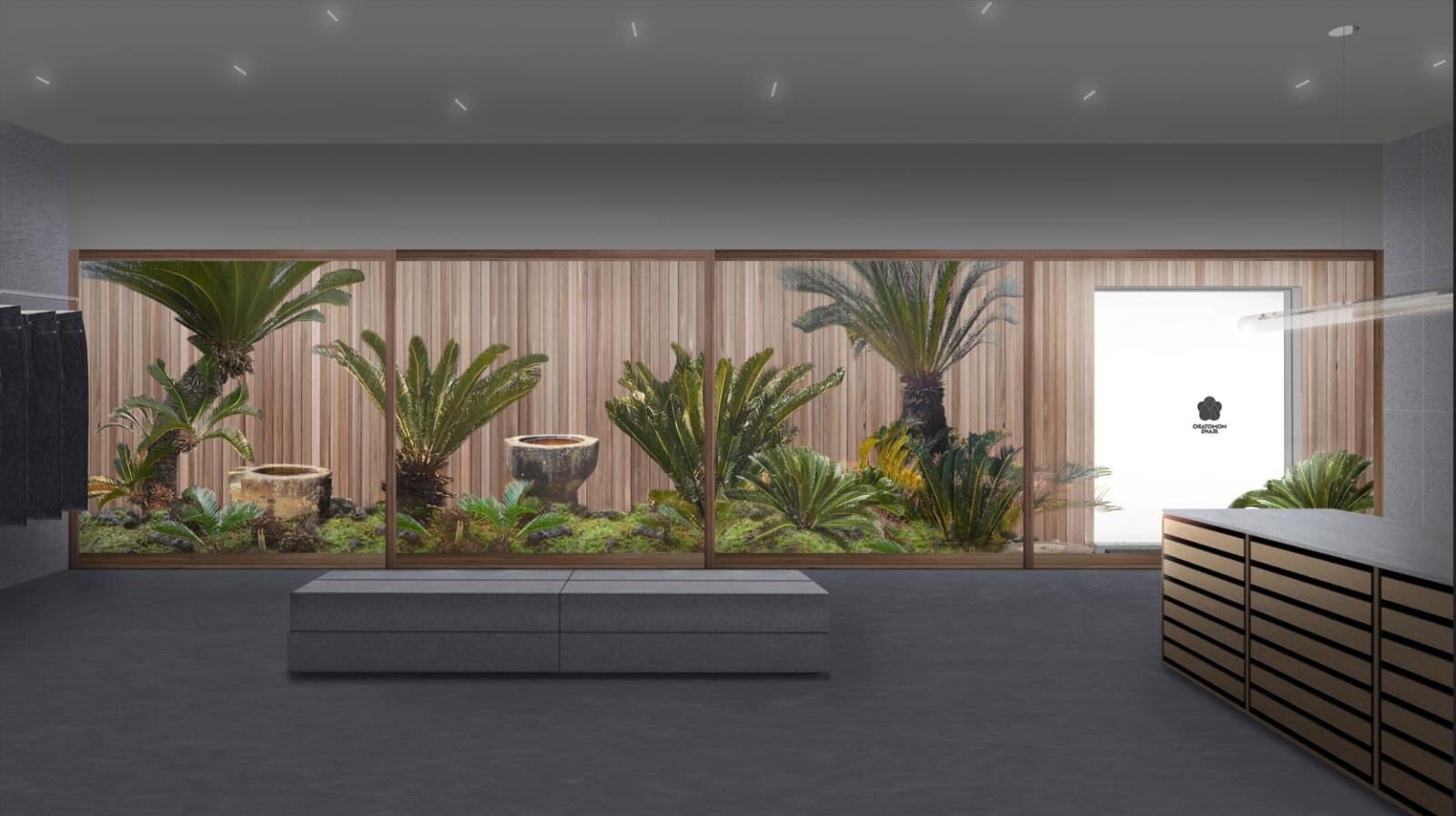 桃太郎ジーンズの路面店が福岡・大名に、中庭を備えた開放的な空間で｜写真2