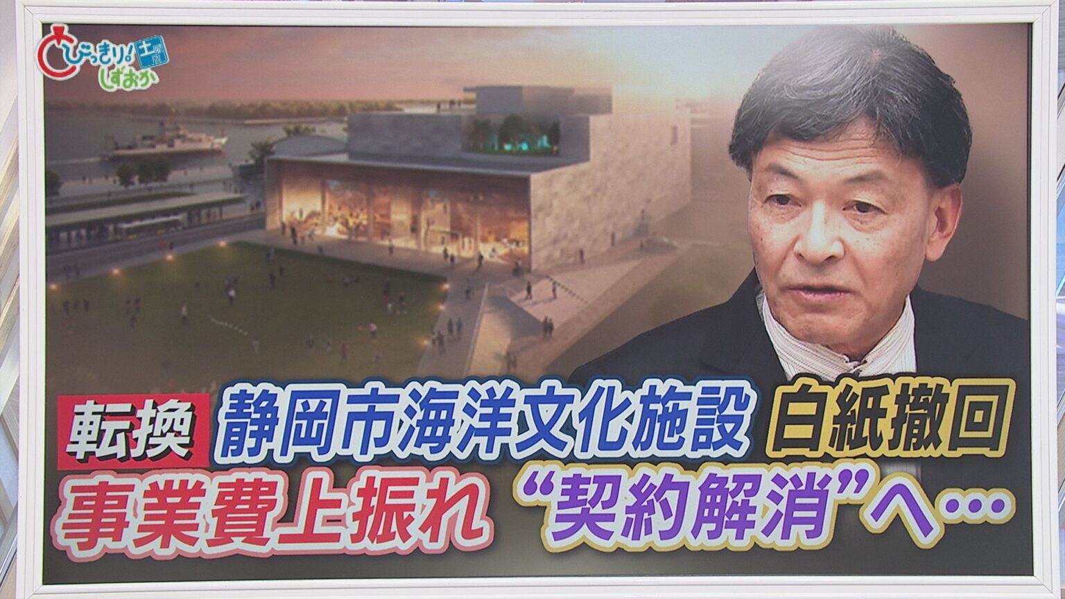 前市長肝いり「海洋文化施設」白紙に…物価高騰で事業費が70億円以上増額　市長「採算取れない事業はやれない」　静岡市 - LOOK 静岡朝日テレビ
