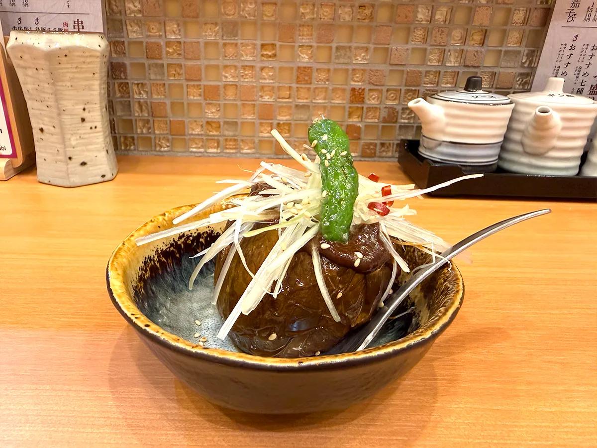 「水なすの肉みそ田楽」418円（税込）