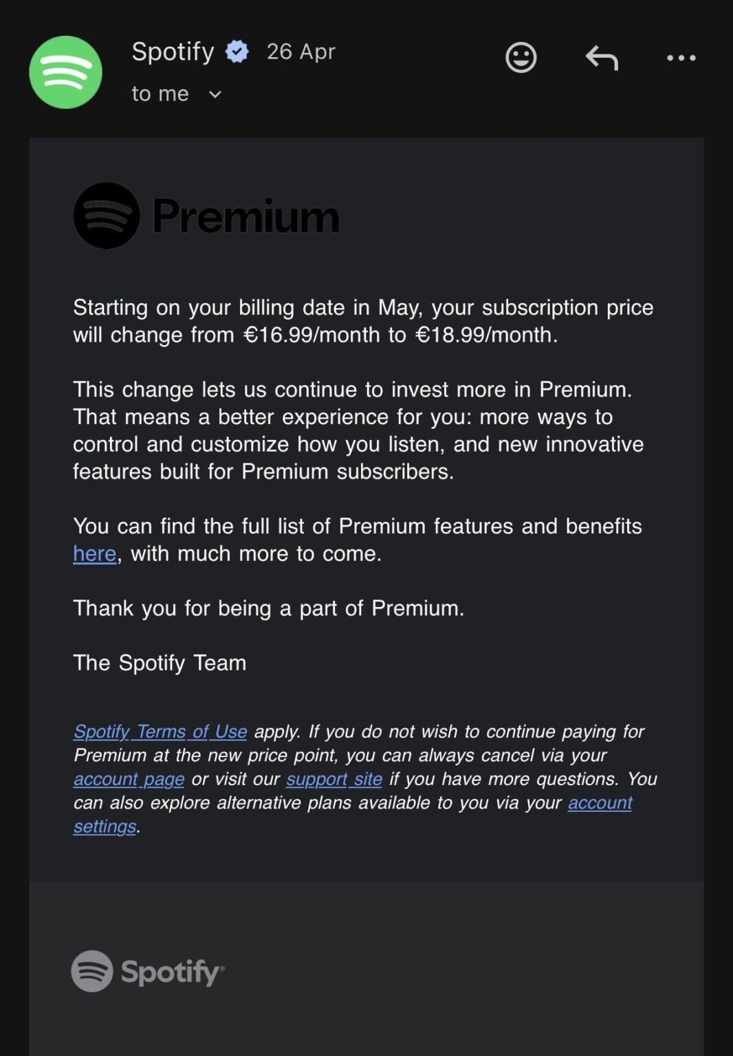 アイルランドでSpotifyがまた値上げ…2年で26%