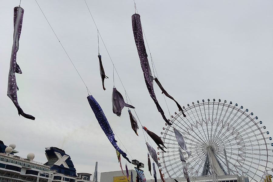海遊館の「ジンベエのぼり」（4月12日／Lmaga.jp撮影）