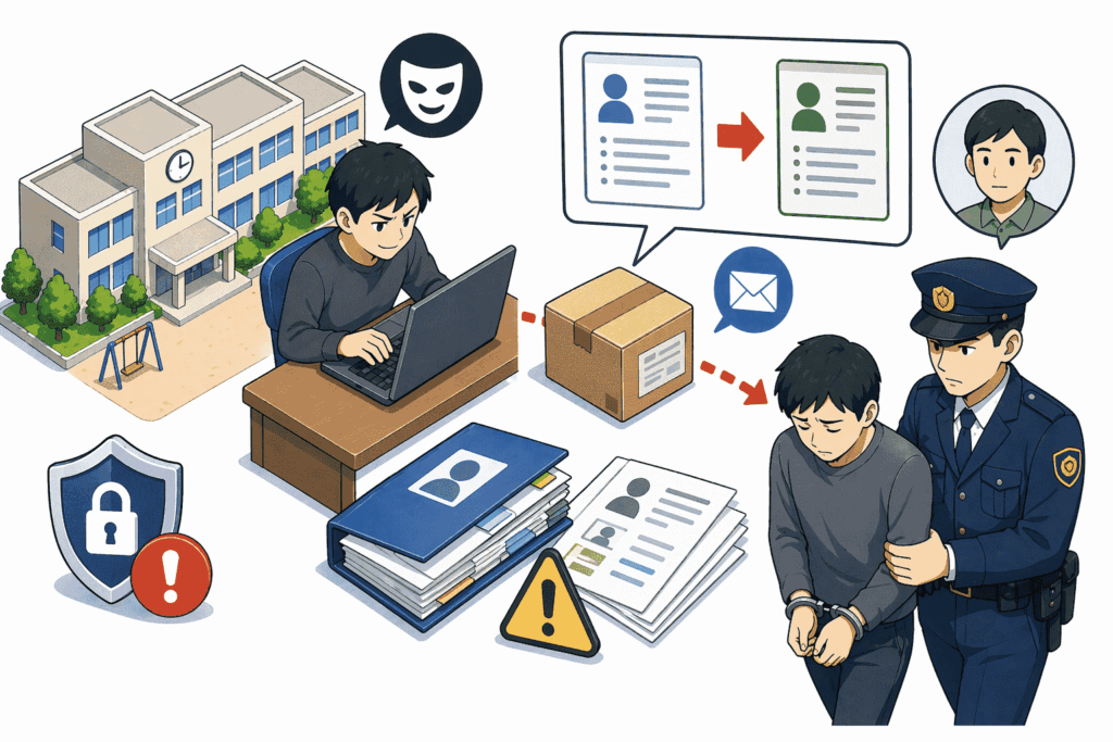 神奈川の小学校教諭を逮捕　個人情報 記載資料を他人名義で勤務先へ送付した疑い