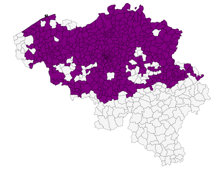 ベルギー全人口の 90% がこれら 417 の自治体に住んでいます。