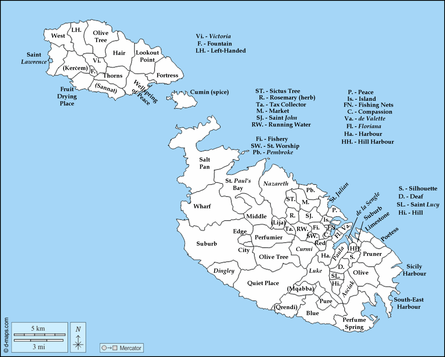 マルタの地方議会、翻訳された意味