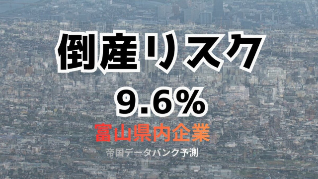 企業 9.6％に倒産リスク…1558社に上る【富山県】製造業でコスト増が深刻化、2025年12月時点の予測発表　帝国データバンク