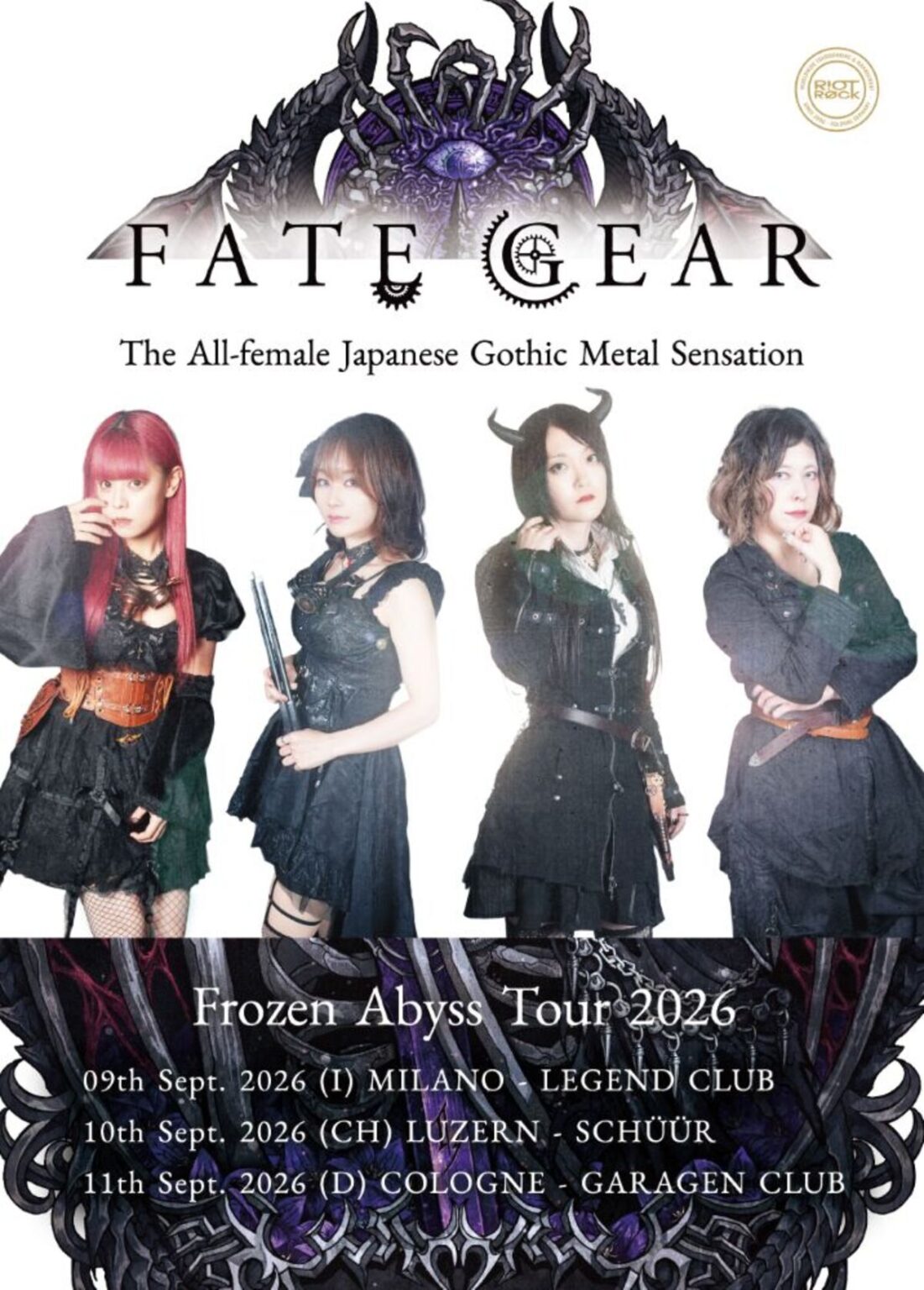 FATE GEAR、初のイタリア公演含むヨーロッパ・ツアー"Frozen Abyss Tour 2026"9月に決定！