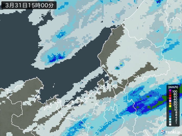福井県の過去の雨雲レーダー(2026年03月31日) – 日本気象協会 tenki.jp 福井県の雨雲レーダー(2026年03月31日)