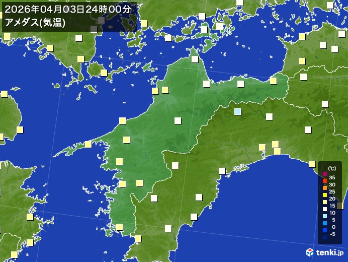 愛媛県の今日のアメダスの記録(04月04日) - 日本気象協会 tenki.jp