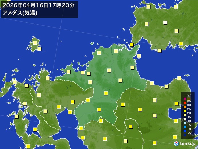 福岡県の今日のアメダスの記録(04月16日) - 日本気象協会 tenki.jp