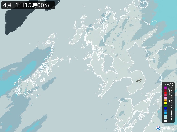 長崎県の過去の雨雲レーダー(2026年04月01日) – 日本気象協会 tenki.jp 長崎県の雨雲レーダー(2026年04月01日)