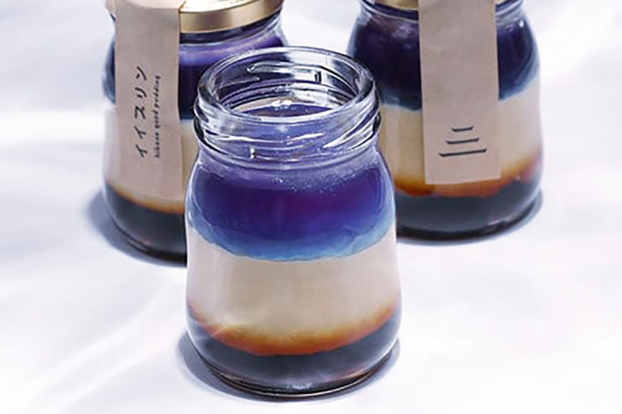 『春のEGG SWEETSマルシェ』に登場する彦根イイプリン（ビワコブルー）