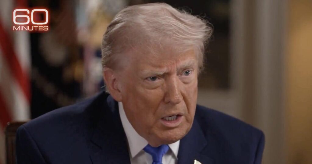 トランプ大統領、「60ミニッツ」インタビューで激怒：「私は小児性愛者ではない」