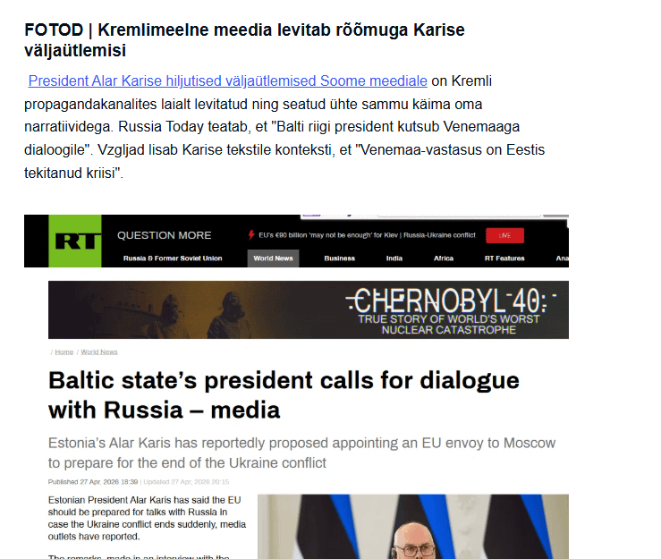 ロシアのメディアはカリスの声明を喜んで共有する