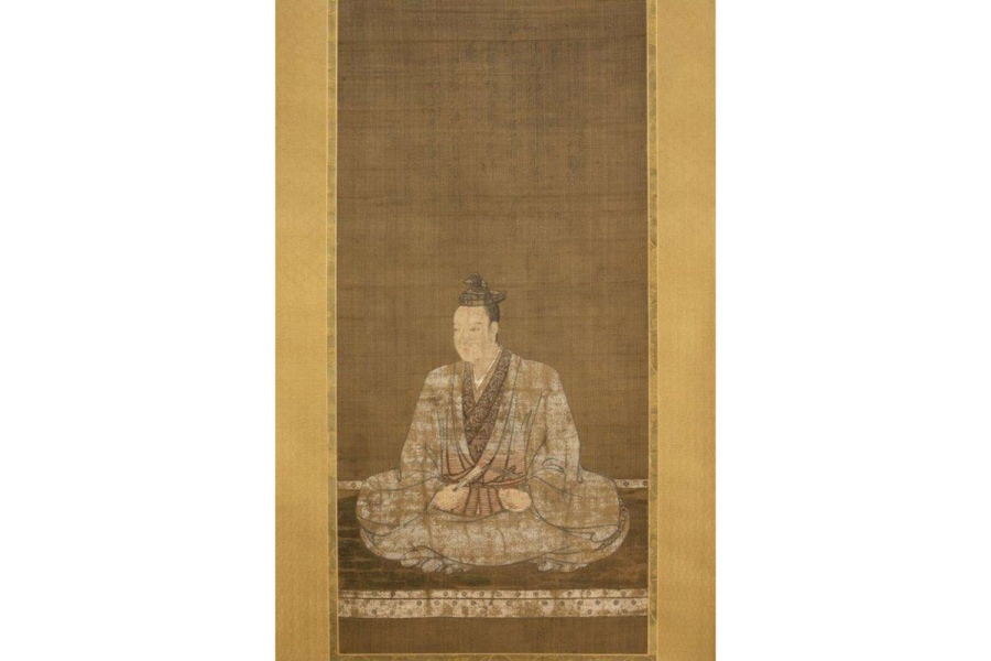 「西教寺」（滋賀県大津市）客殿で公開する、明智光秀の肖像画（「本徳寺」所蔵）